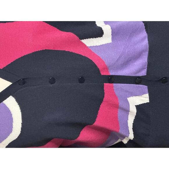 Chico's multicolored intarsia knit button front cardigan sweater Size 3/XL - Picture 3 of 7